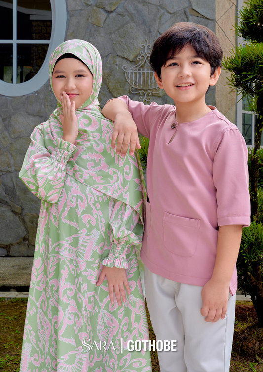 AURA ABAYA KIDS + IESA KURTA TELUK BELANGA KIDS