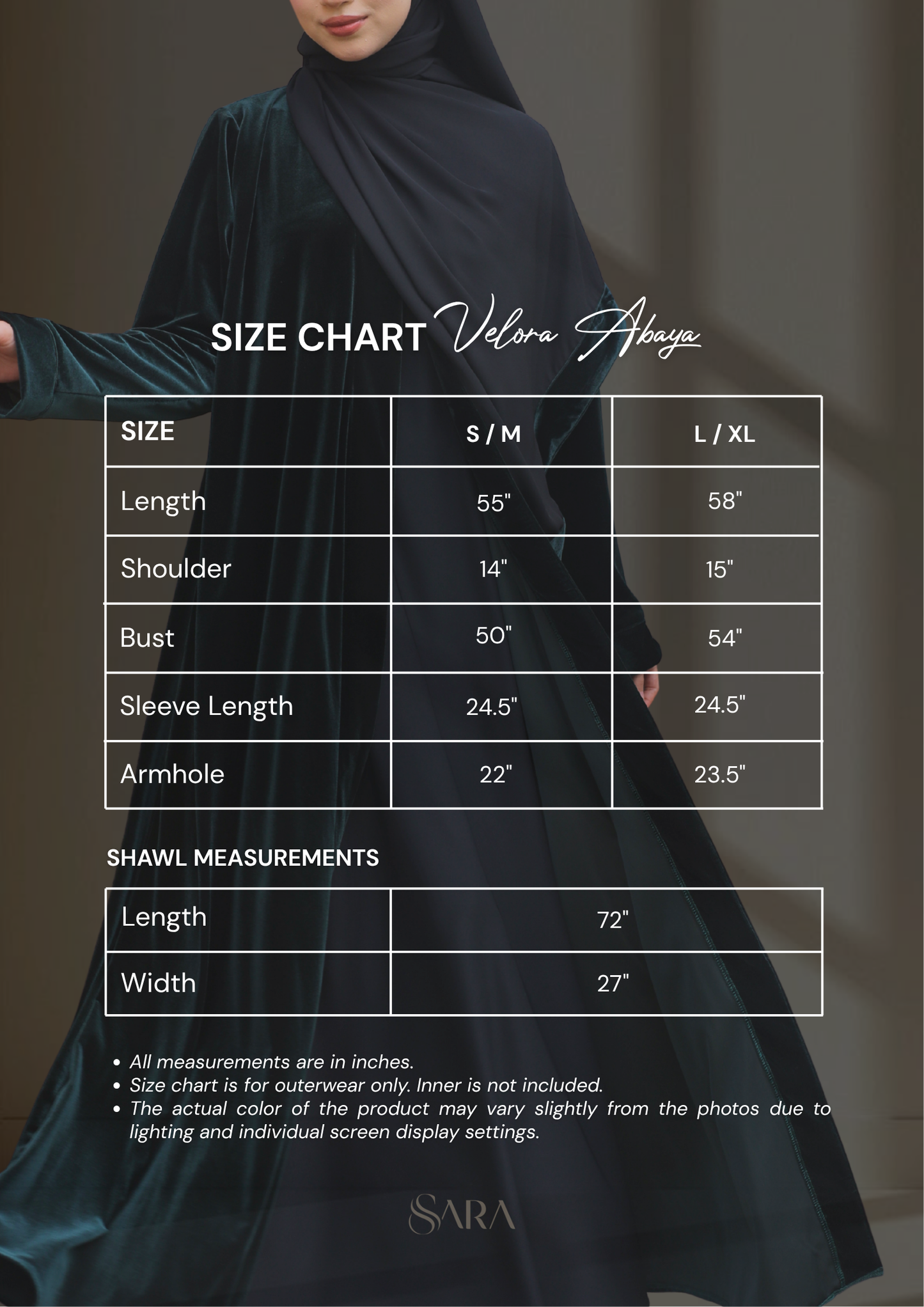 VELORA ABAYA (SET WITH SHAWL)