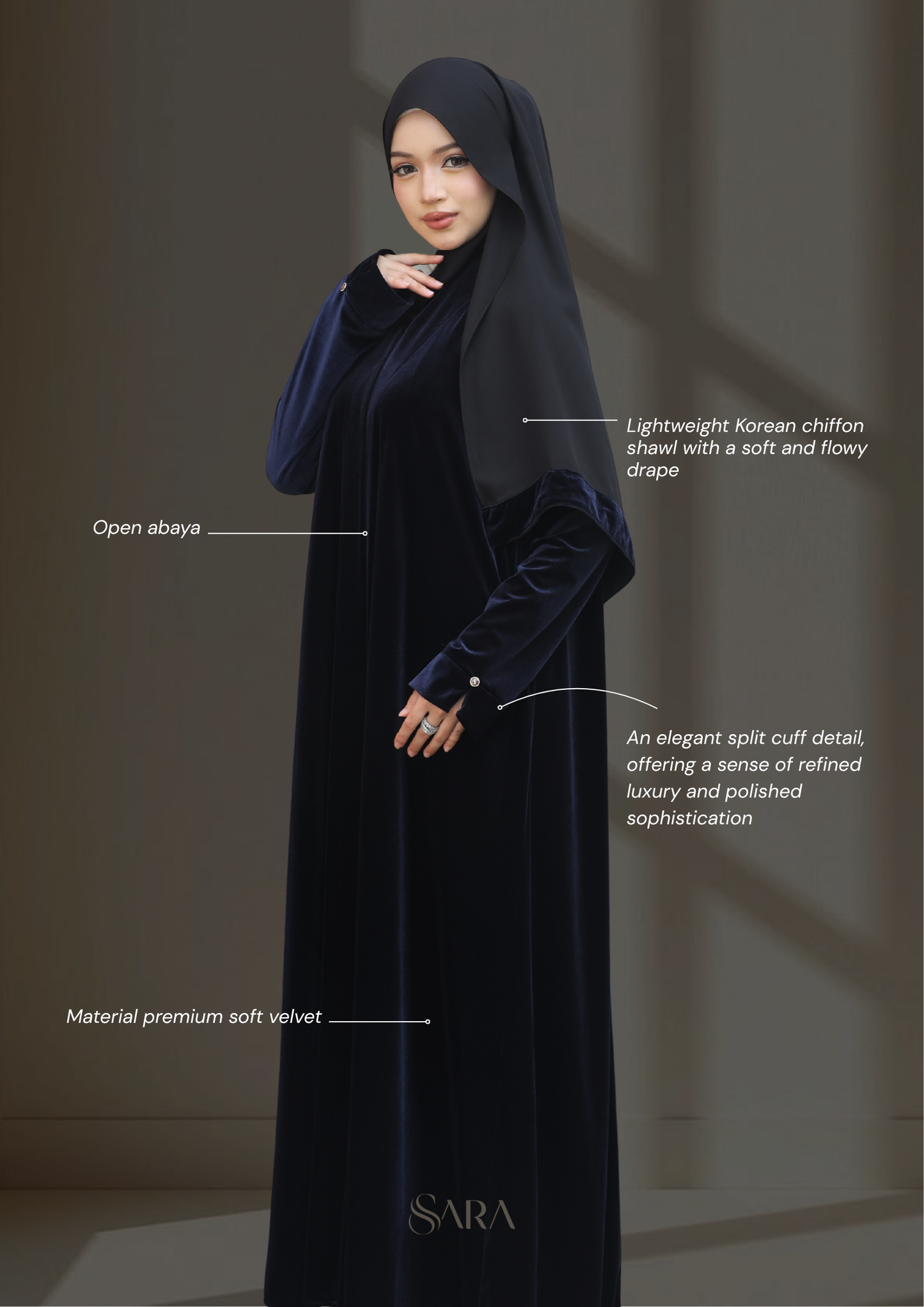 VELORA ABAYA (SET WITH SHAWL)